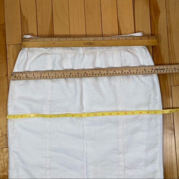 BANANA REPUBLIC White Linen Pencil Skirt, 12 - Picture 4 of 7